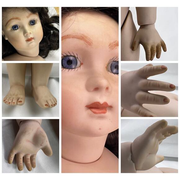 RARE Montastiers & Perier Marked Doll Full Body Porcelain Bisque Ball Jointed - Picture 8 of 16